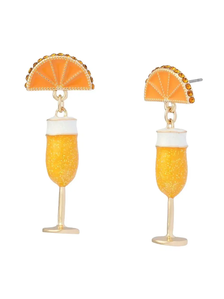 Серьги-подвески Faux Stone Girl Dinner Mimosa Betsey Johnson — изображение 1 из 3, оттенок оранжевый/золотистый