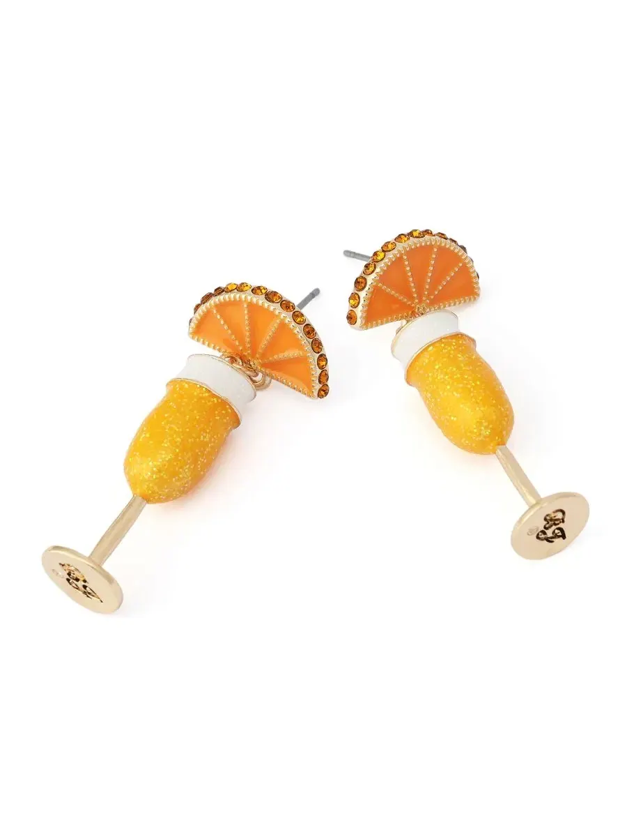 Серьги-подвески Faux Stone Girl Dinner Mimosa Betsey Johnson — изображение 2 из 3, оттенок оранжевый/золотистый