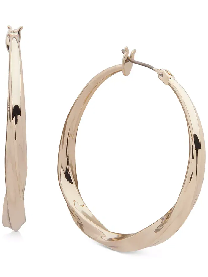Серьги-кольца среднего размера, 1,5 дюйма DKNY