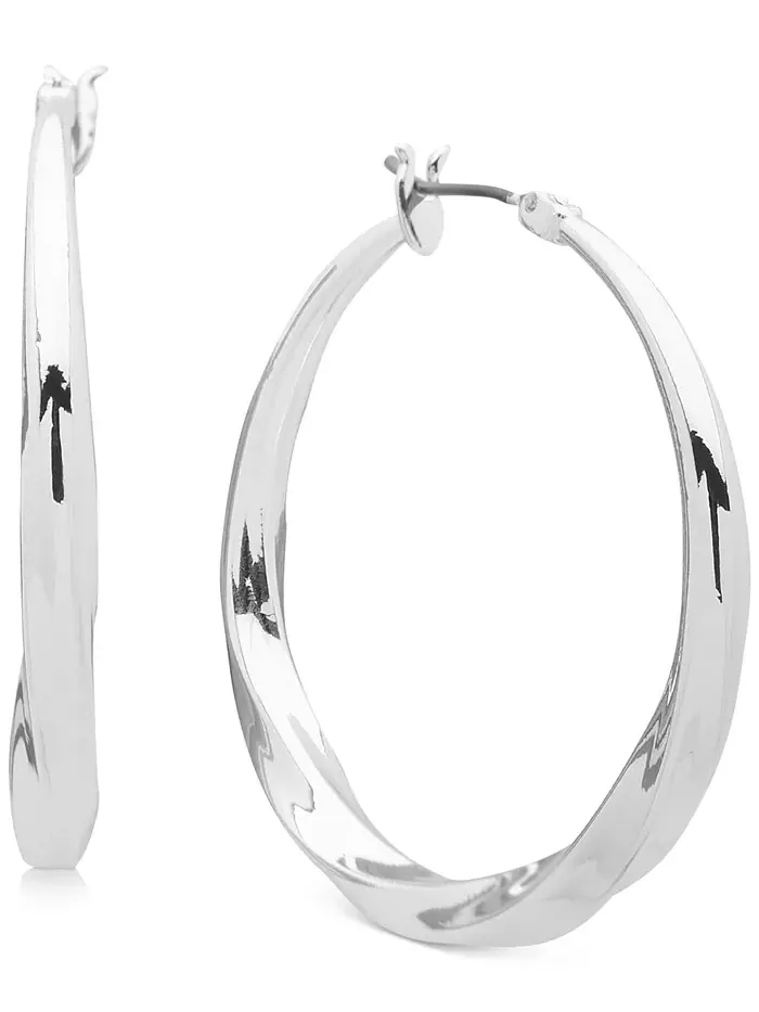 Серьги-кольца среднего размера, 1,5 дюйма DKNY