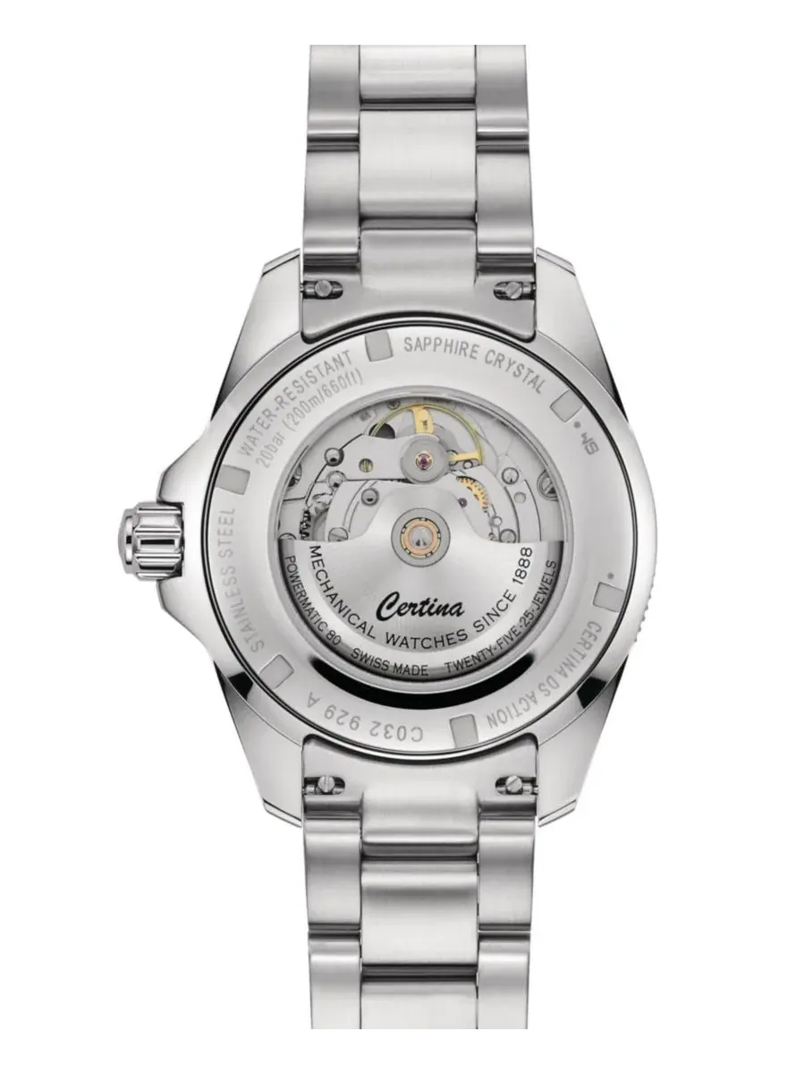 Мужские швейцарские автоматические часы DS Action GMT Powermatic 80 с браслетом из нержавеющей — изображение 2 из 5