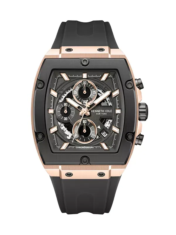 Мужские часы-хронограф, 41 мм Kenneth Cole New York — изображение 1 из 3, оттенок черный