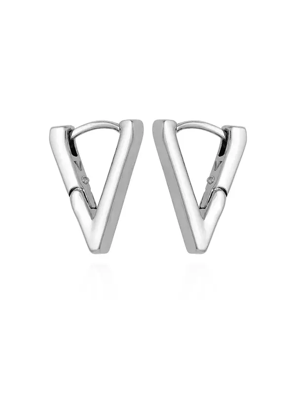 Серьги-Кольца хагги с V-образным креплением серебристого тона Vince Camuto