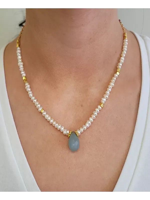 Ожерелье Салина Minu Jewels — изображение 2 из 2, оттенок белый/золотистый