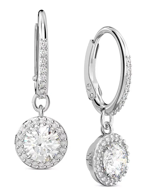 Серьги-Подвески с кристаллами Constella серебристого оттенка Swarovski — изображение 1 из 4, оттенок серебряный