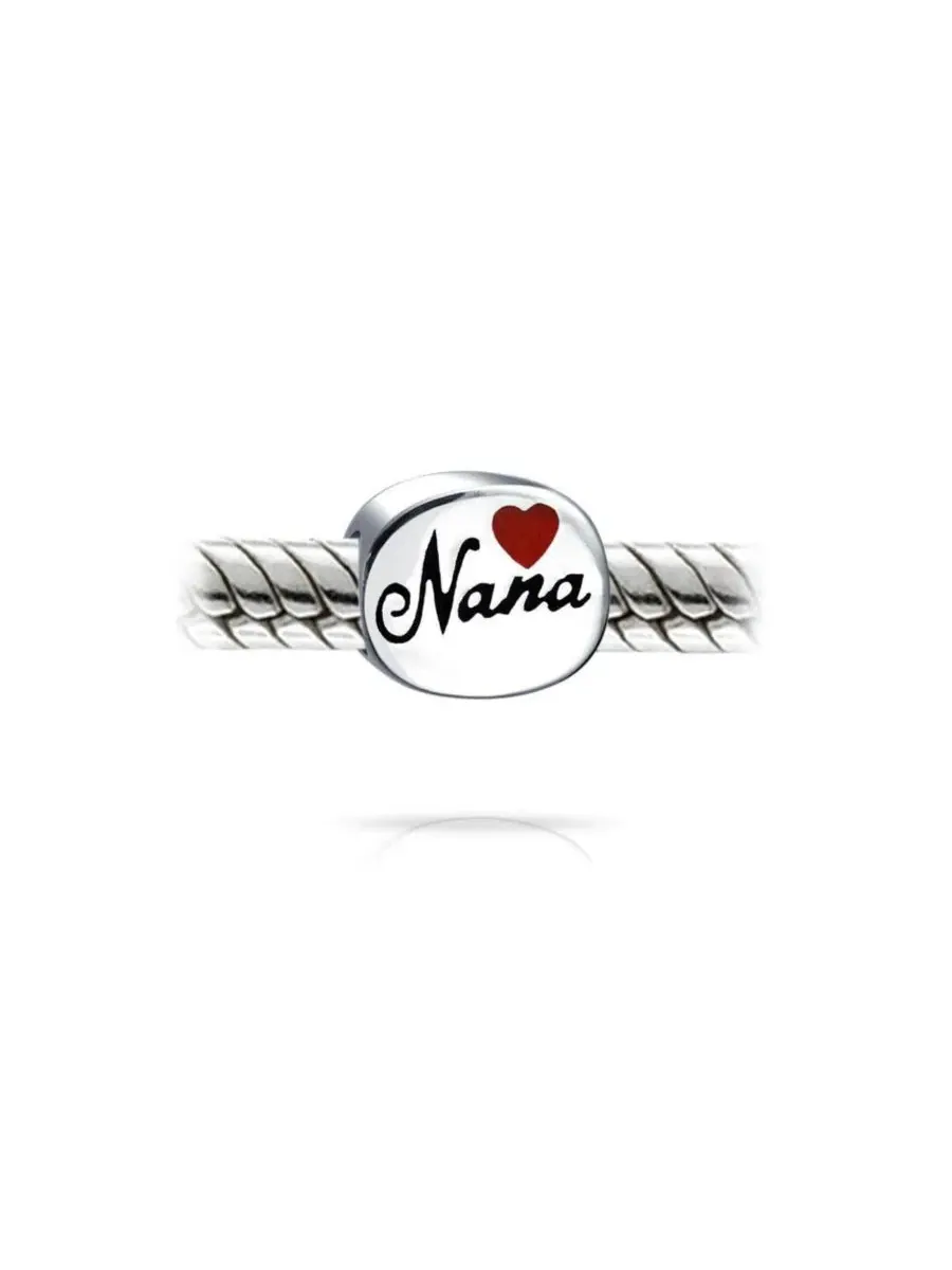 Бусина для браслета с сердцем I Love Nana Bling Jewelry — изображение 2 из 3, оттенок серебряный