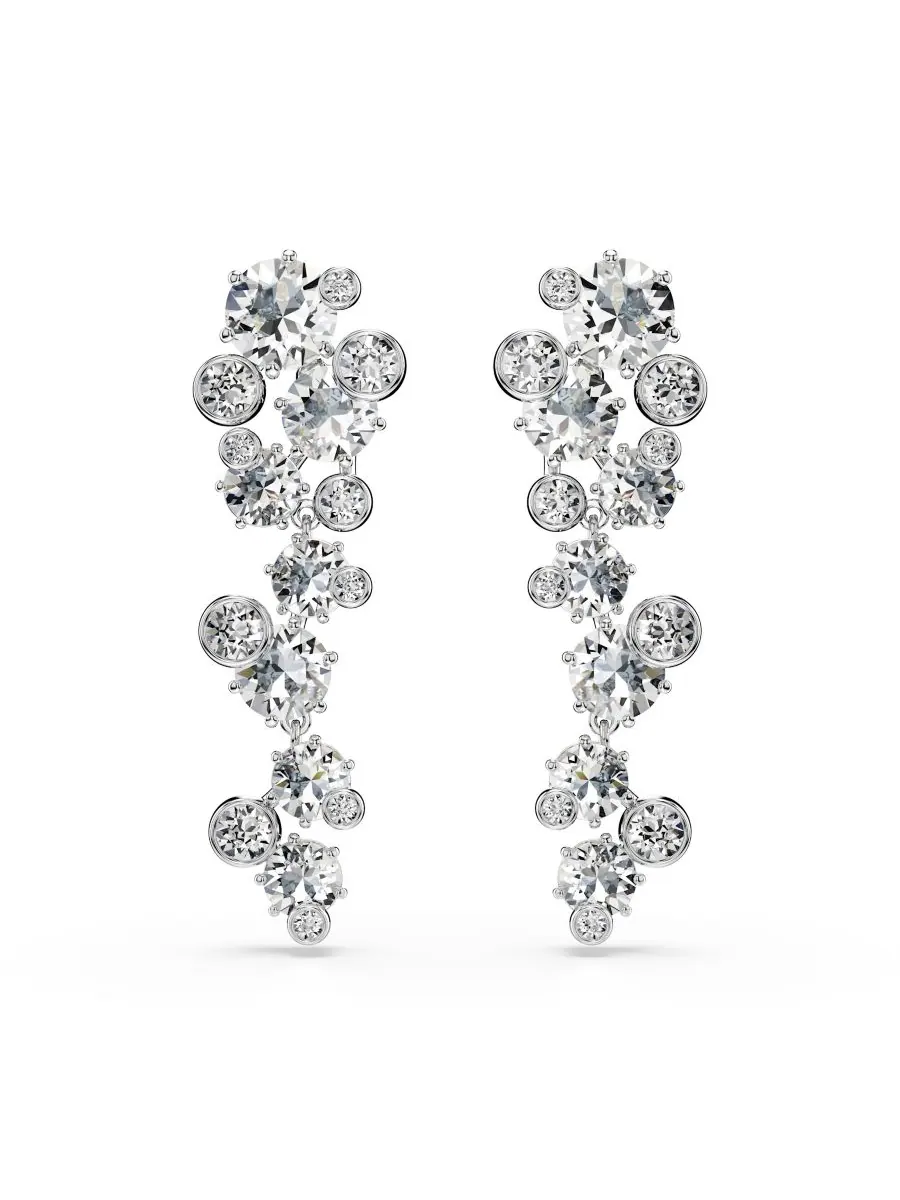 Серьги-подвески Constella с родиевым покрытием Swarovski — изображение 1 из 5, оттенок серебристый прозрачный