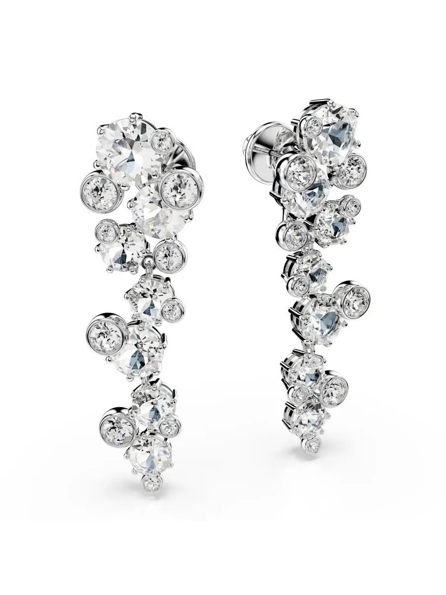 Серьги-подвески Constella с родиевым покрытием Swarovski — изображение 2 из 5, оттенок серебристый прозрачный