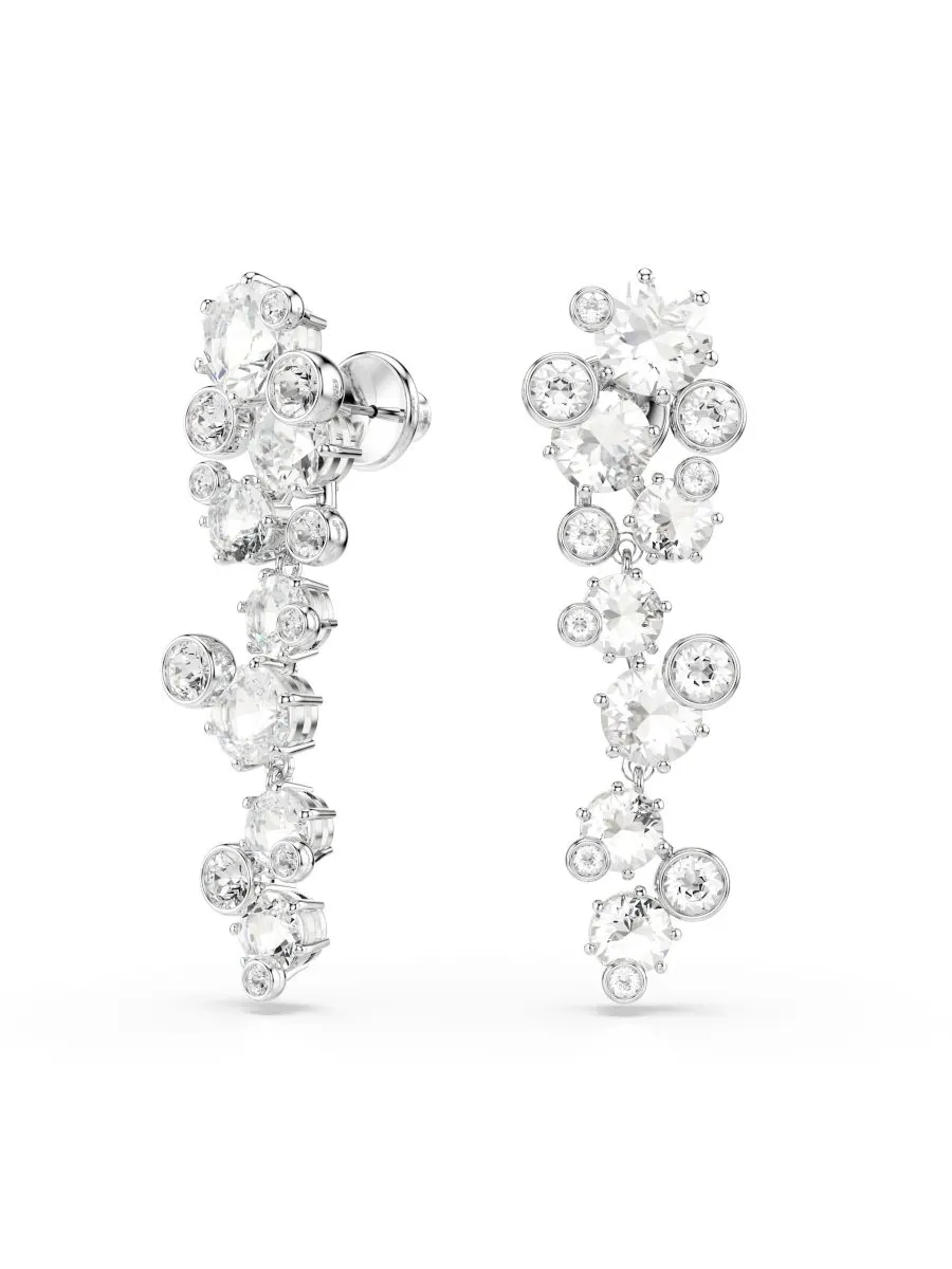 Серьги-подвески Constella с родиевым покрытием Swarovski — изображение 4 из 5, оттенок серебристый прозрачный