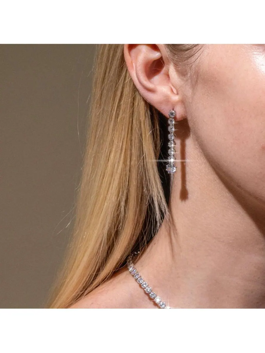 Теннисные серьги Селеста Bearfruit Jewelry — изображение 2 из 3, оттенок золотистый