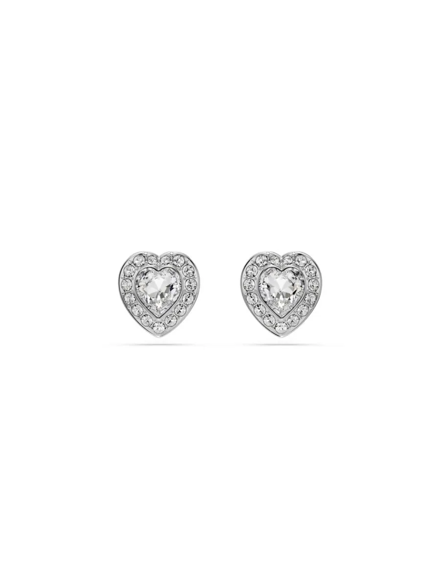 Серьги-гвоздики Ariana Grande x Swarovski в форме сердца с родиевым покрытием и смешанной огранкой — изображение 1 из 10