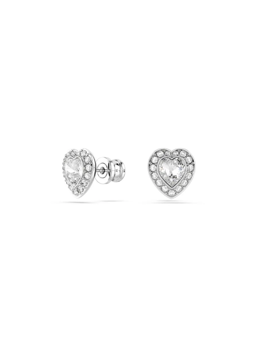 Серьги-гвоздики Ariana Grande x Swarovski в форме сердца с родиевым покрытием и смешанной огранкой — изображение 2 из 10