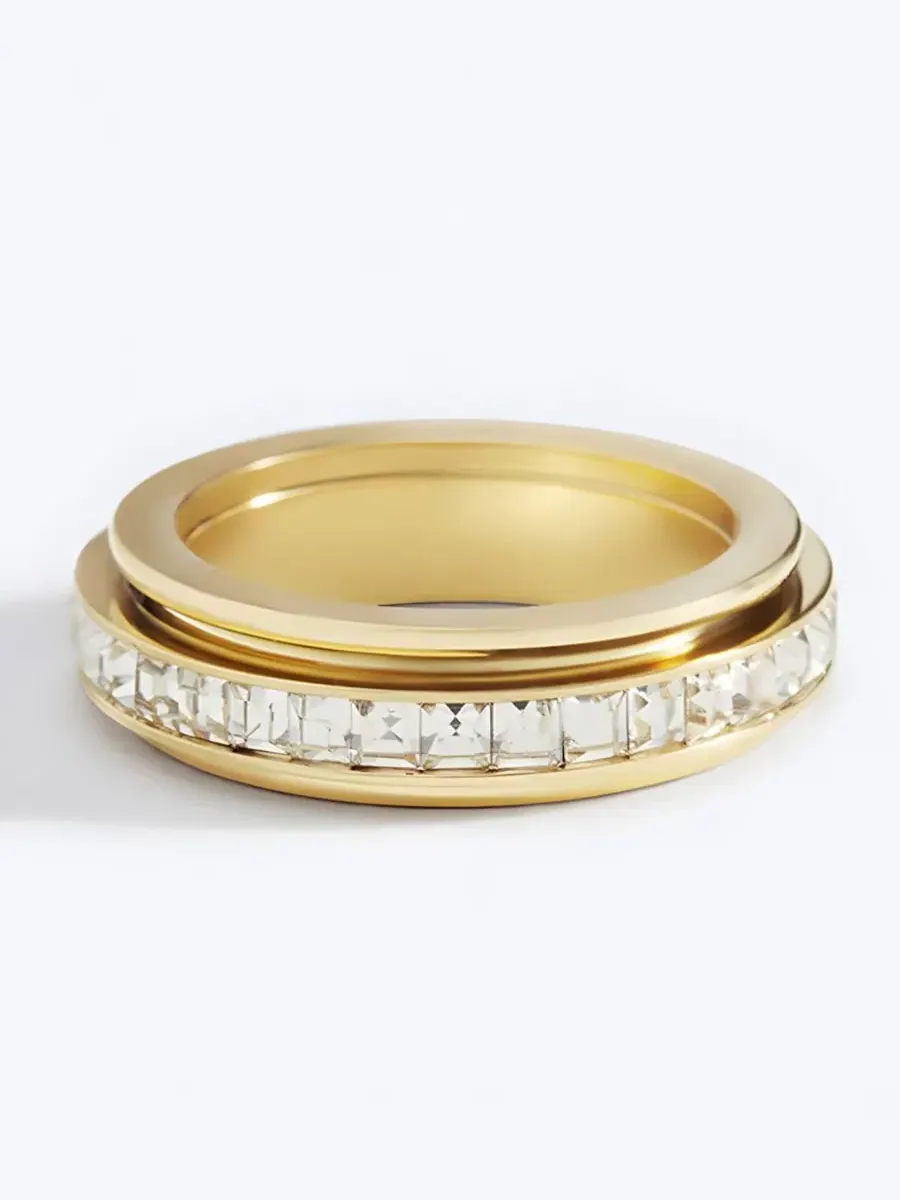 Вращающееся кольцо-антистресс Crystal Statement Mint & Lily