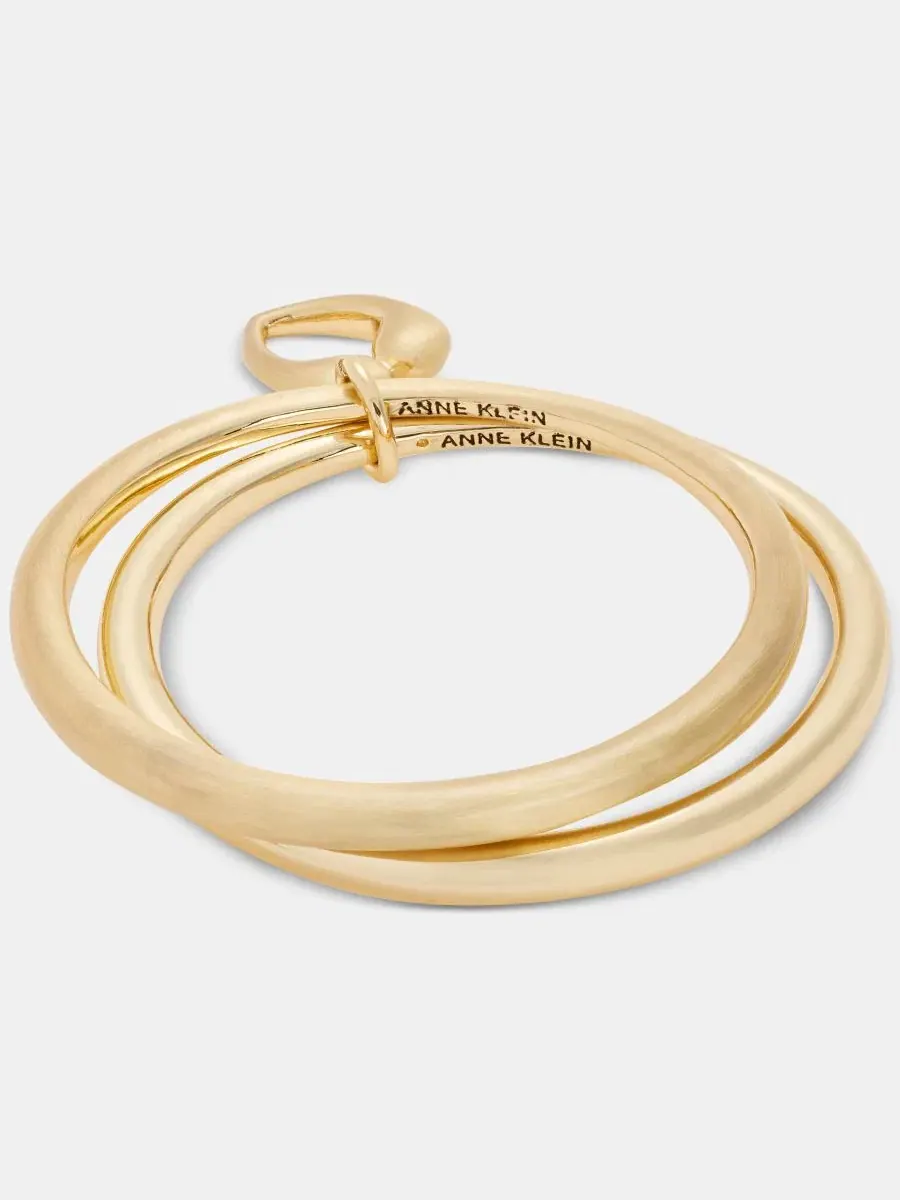 Набор браслетов-манжет с сердечками Anne Klein — изображение 1 из 3, оттенок золото