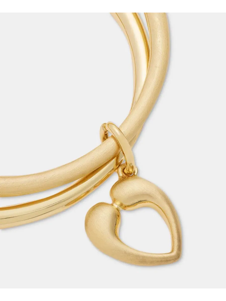 Набор браслетов-манжет с сердечками Anne Klein — изображение 2 из 3, оттенок золото