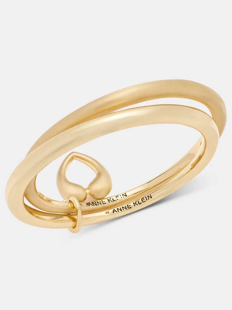 Набор браслетов-манжет с сердечками Anne Klein — изображение 3 из 3, оттенок золото