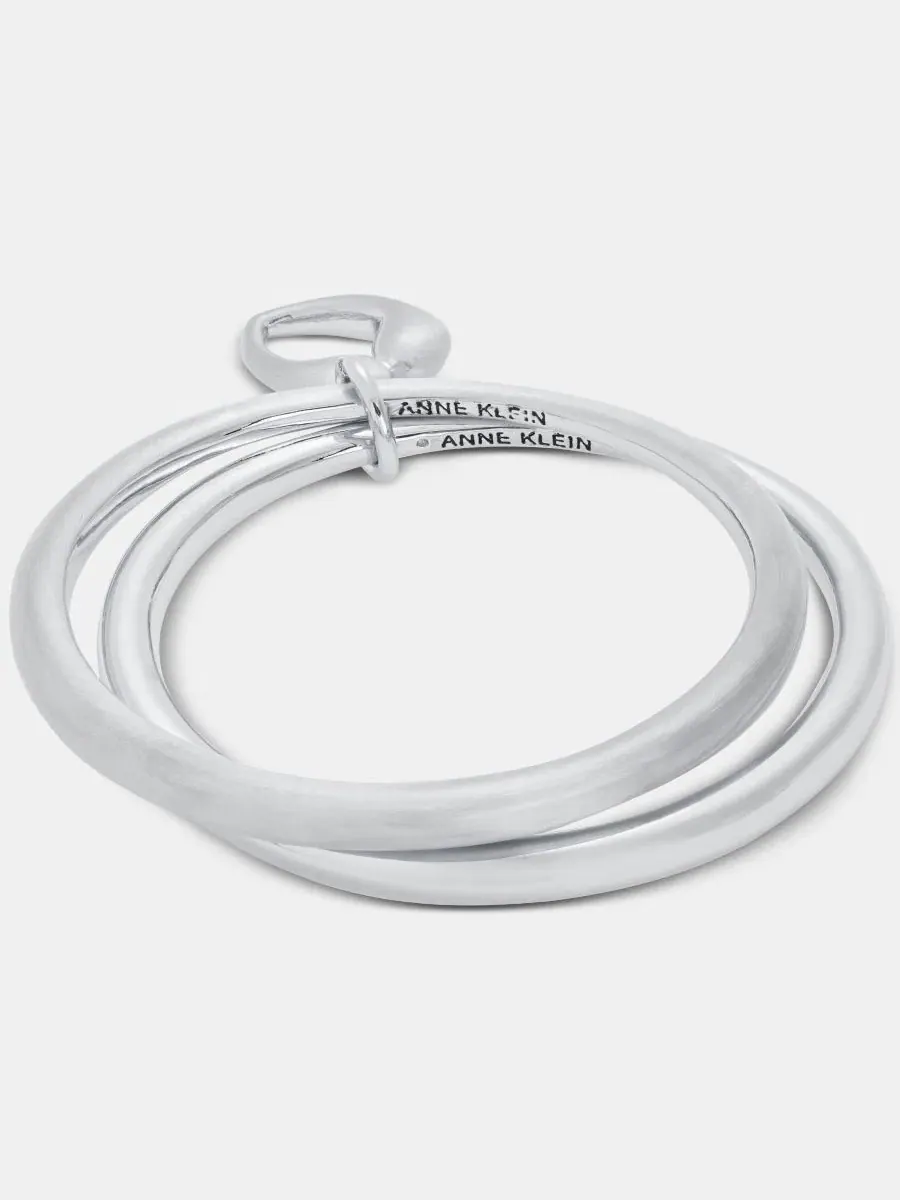 Комплект браслетов-цепей с подвеской в виде сердца Anne Klein — изображение 1 из 3, оттенок серебряный