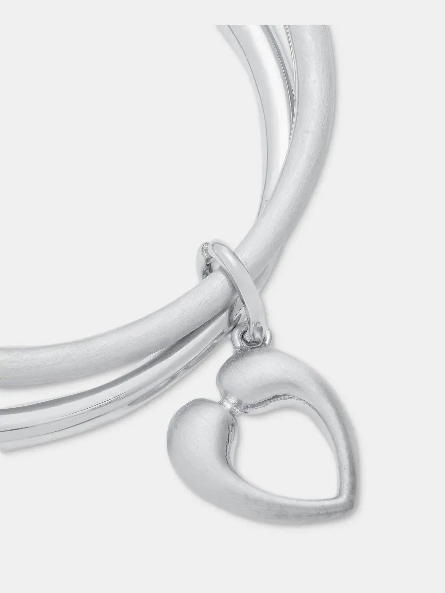 Комплект браслетов-цепей с подвеской в виде сердца Anne Klein — изображение 2 из 3, оттенок серебряный