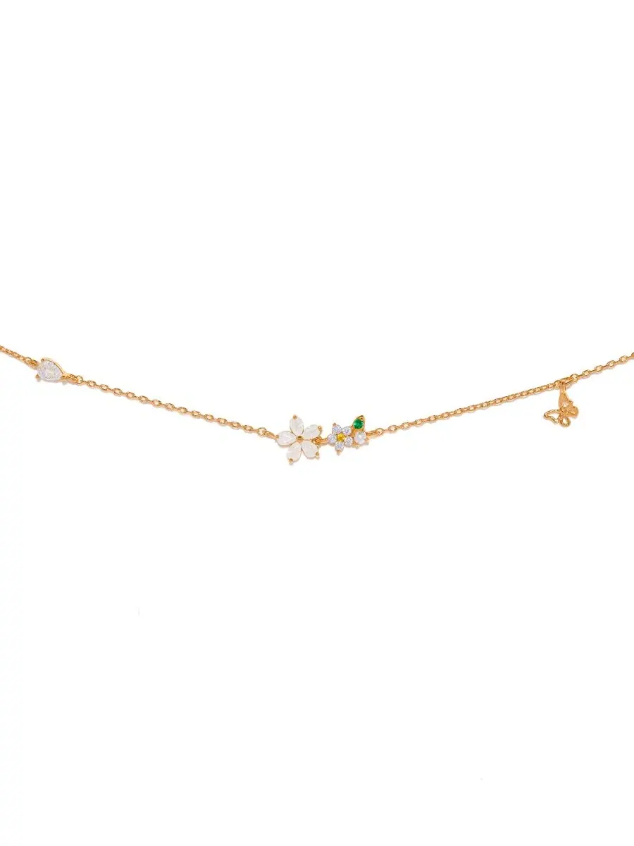 Браслет на щиколотку с подвеской-бабочкой Crystal Butterfly Meadow Anklet Girls Crew — изображение 2 из 3, оттенок золото
