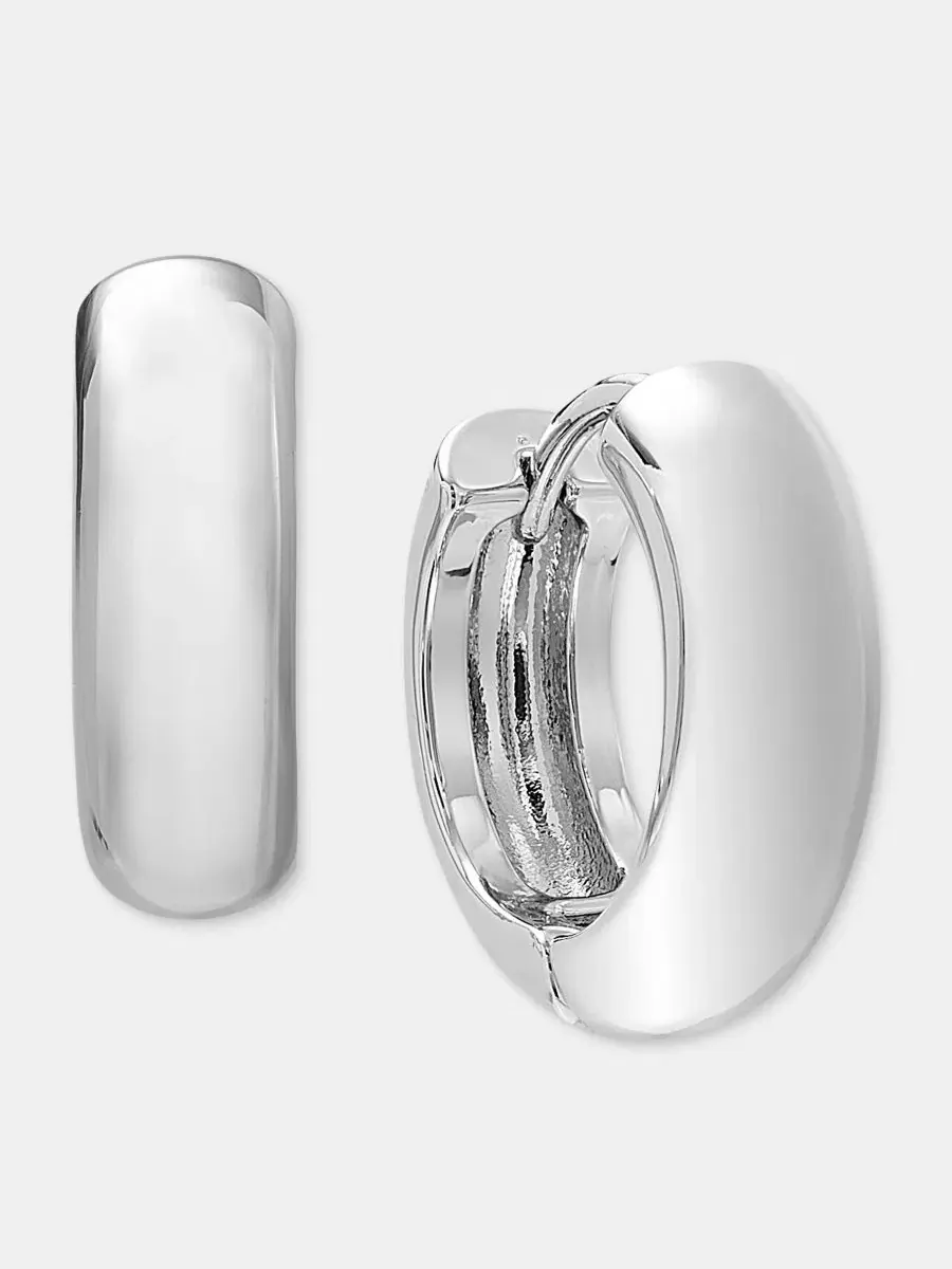 Серьги-хупы huggie DKNY — изображение 2 из 4, оттенок серебряный