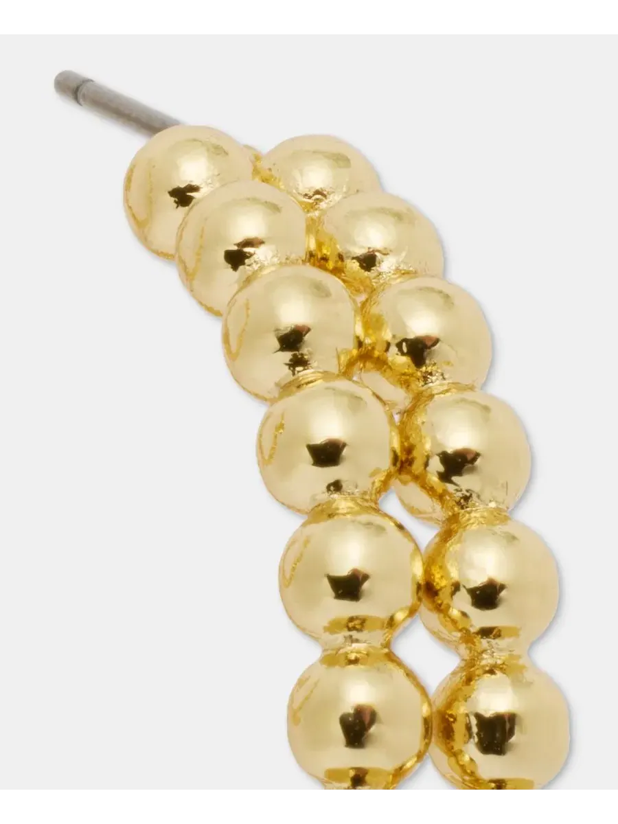 Серьги-кольца с бусинами Anne Klein — изображение 4 из 4, оттенок золото
