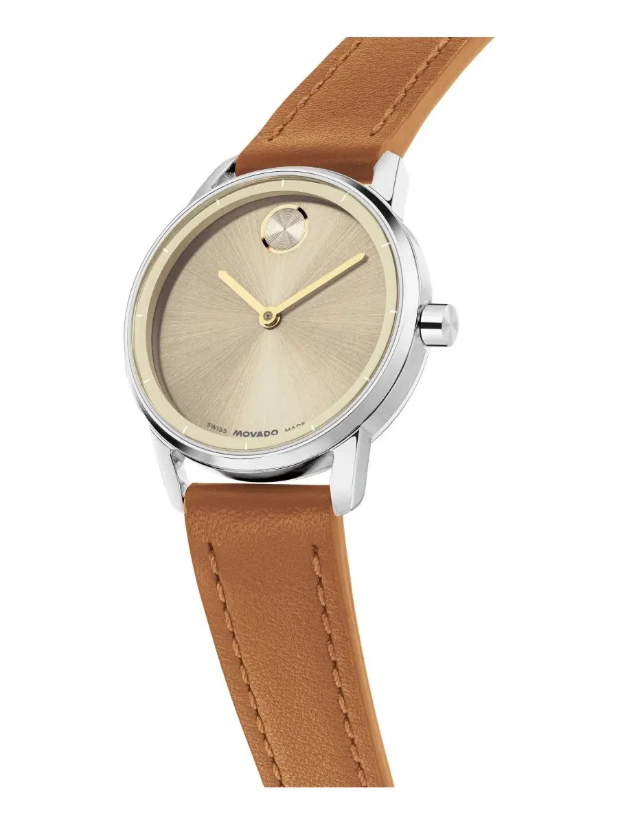 Женские часы Bold Echo Swiss Quartz Cognac Leather Watch, 30 мм Movado — изображение 2 из 3, оттенок коричневый