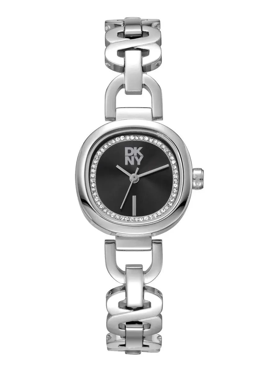 Женские часы с черным циферблатом и кристаллами, 24 мм DKNY