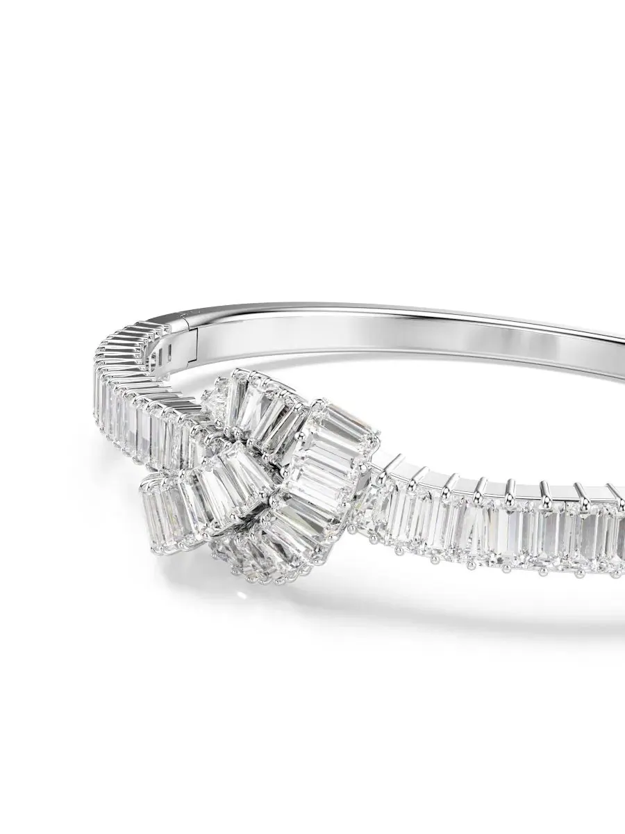 Браслет-жгут из родированного металла с циркониевыми вставками Matrix Swarovski — изображение 5 из 6