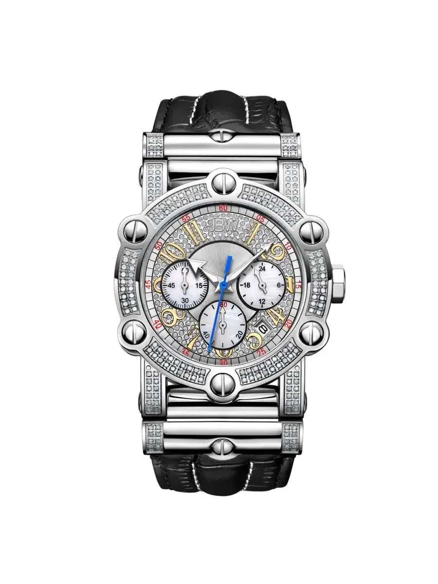 Мужские часы с хронографом, 196 бриллиантов, 1 3/4 ct.t.w., JBW, 10 Yr Anniversary Phantom — серебристый