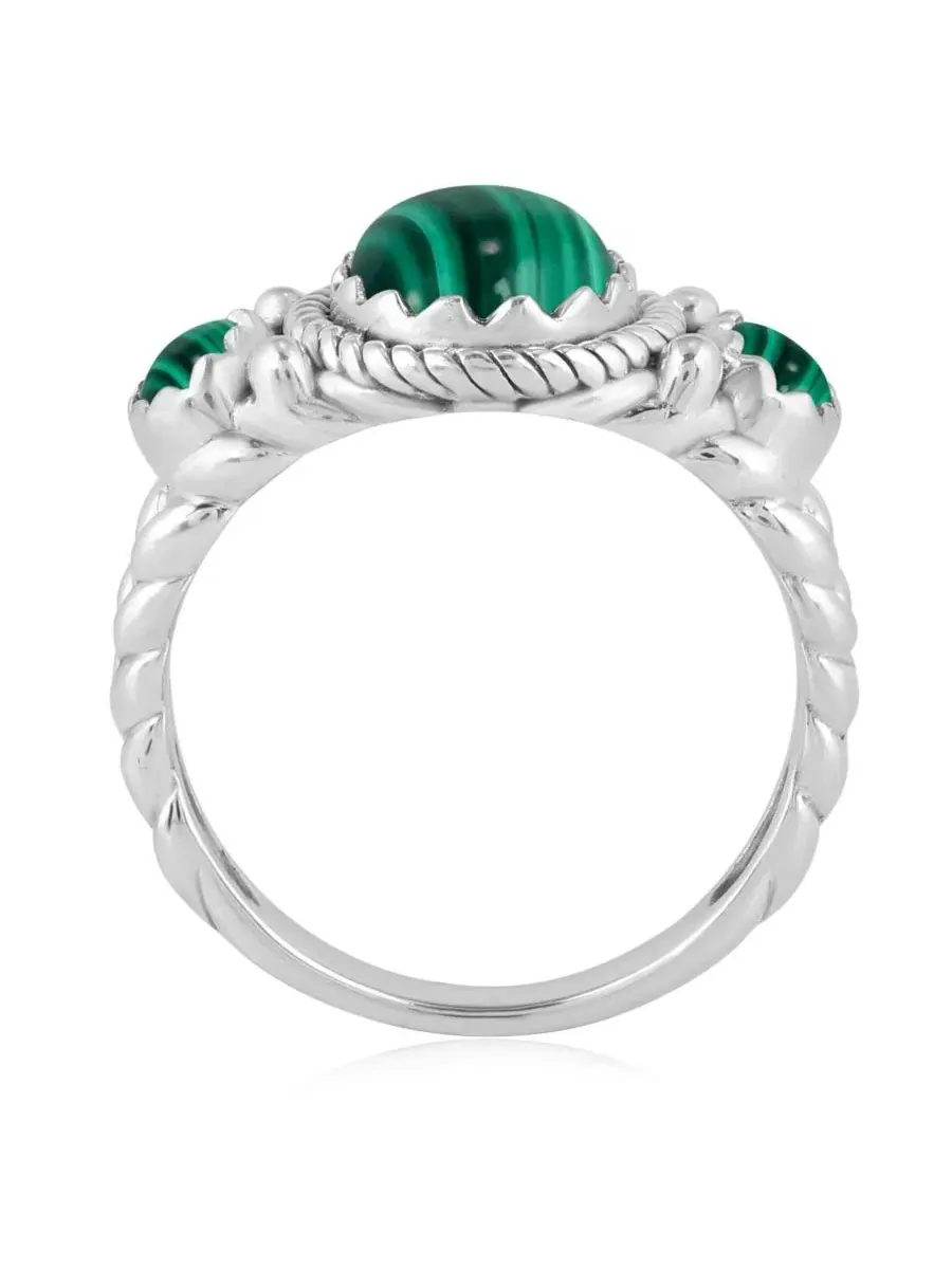 Кольцо из стерлингового серебра с малахитом American West Jewelry — изображение 4 из 7, оттенок зеленый