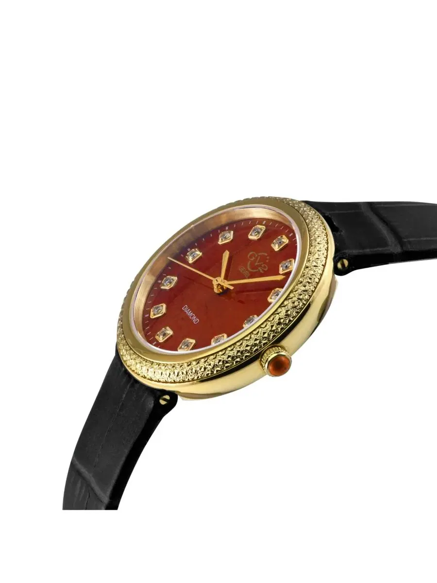 Женские часы Arezzo Swiss Quartz Diamond Hand made Italian leather Strap GV2 by Gevril — изображение 2 из 3, оттенок золото