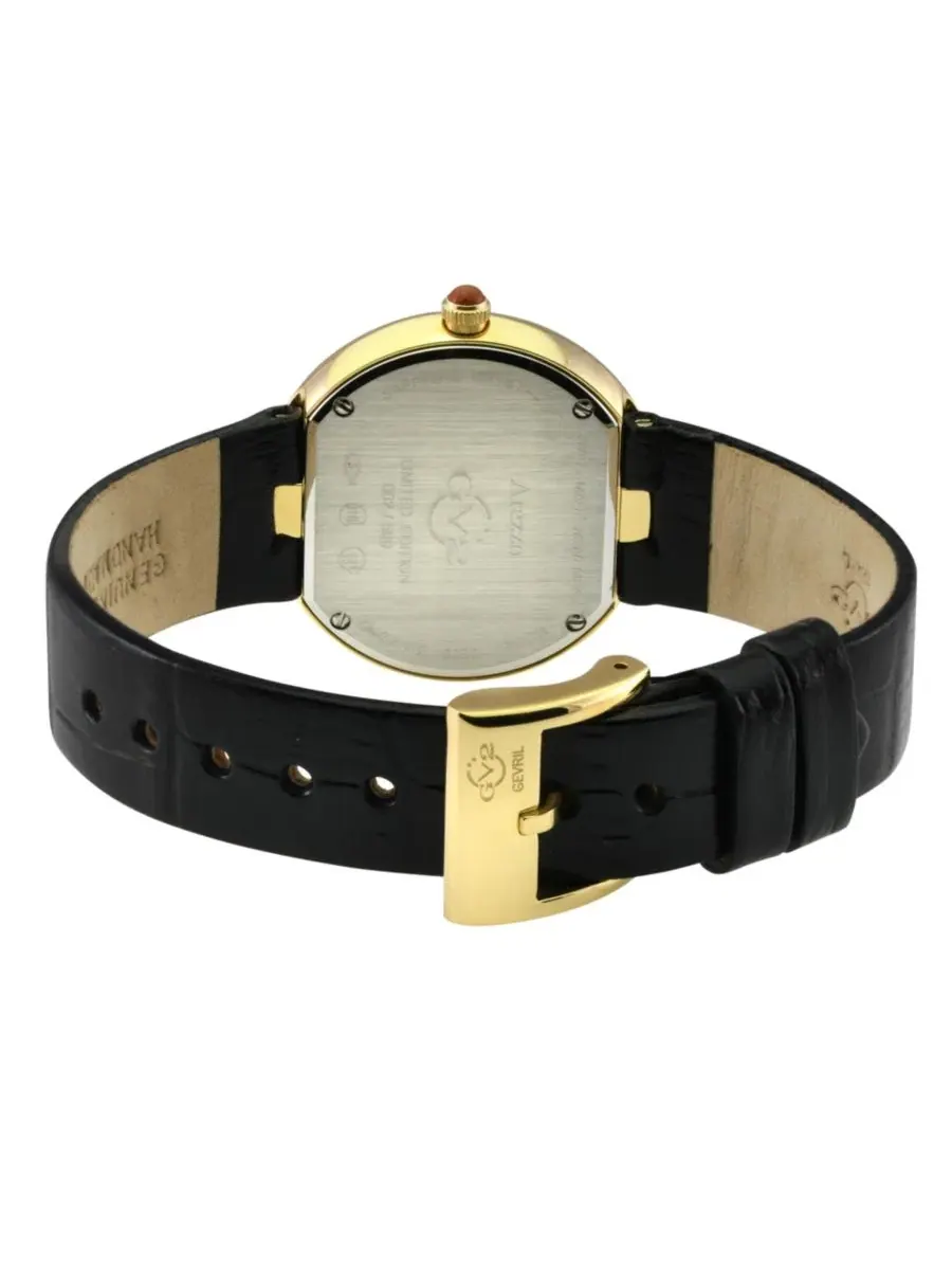 Женские часы Arezzo Swiss Quartz Diamond Hand made Italian leather Strap GV2 by Gevril — изображение 3 из 3, оттенок золото