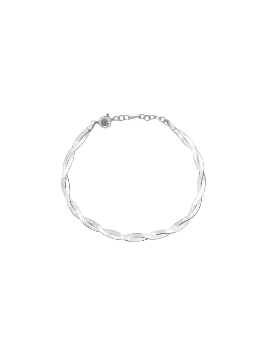 Браслет-цепь Cass, 18K золотое покрытие на стерлинговом серебре Bearfruit Jewelry — изображение 3 из 3, оттенок серебряный