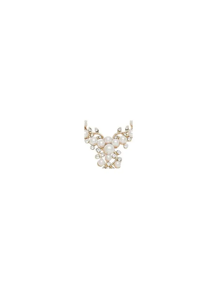 Комплект украшений с жемчугом Gold Plated Pearl Jewellery Set SOHI — изображение 6 из 7, оттенок белый