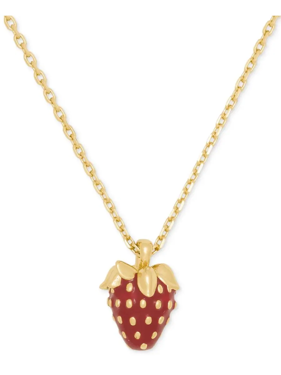 Подвеска с эмалью и фианитами Make Me Berry Happy kate spade new york — изображение 1 из 5, оттенок красный