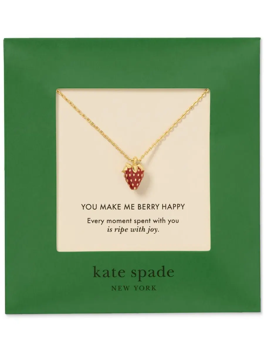 Подвеска с эмалью и фианитами Make Me Berry Happy kate spade new york — изображение 4 из 5, оттенок красный