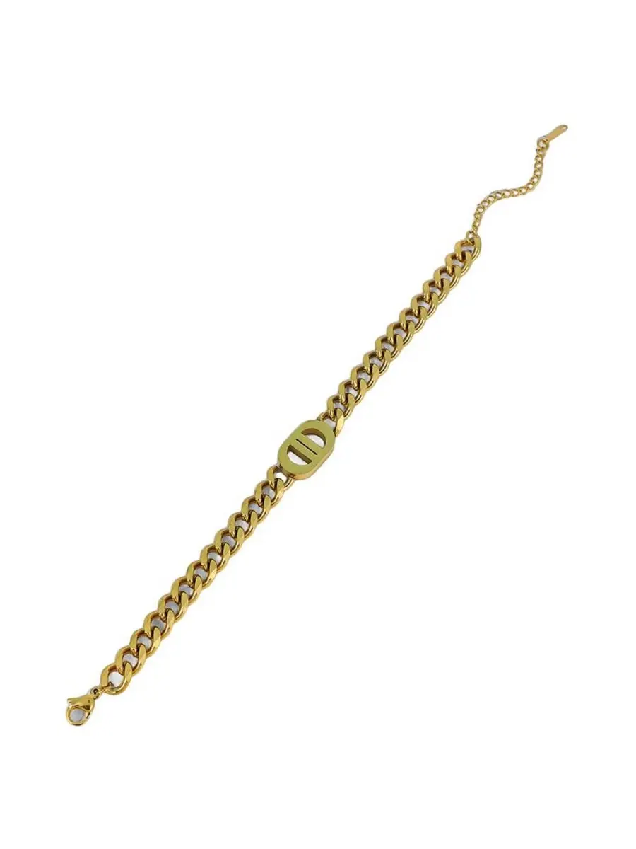 Женский браслет-цепочка The Curved-Link Chain Bracelet SOHI — изображение 1 из 7, оттенок золото