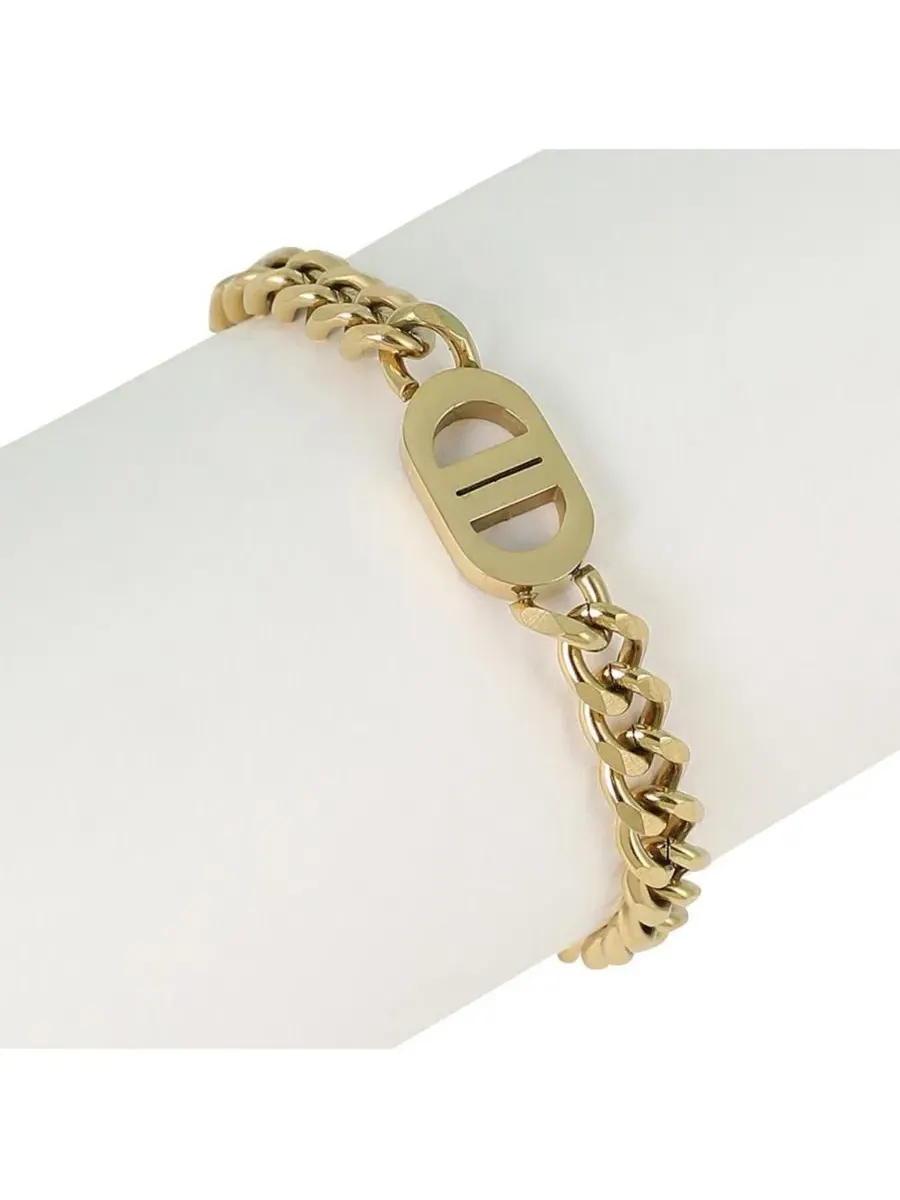 Женский браслет-цепочка The Curved-Link Chain Bracelet SOHI — изображение 6 из 7, оттенок золото