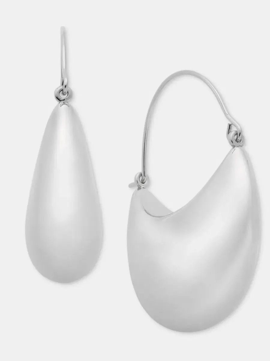 Серьги-кольца Puffy Statement Hoop DKNY — изображение 2 из 4, оттенок серебряный