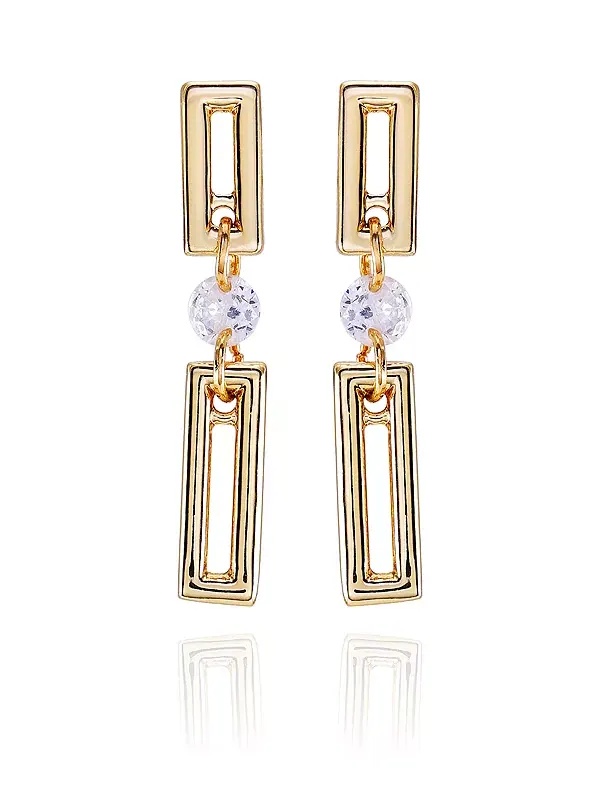 Изящные серьги-подвески из прозрачного стекла золотистого оттенка Vince Camuto