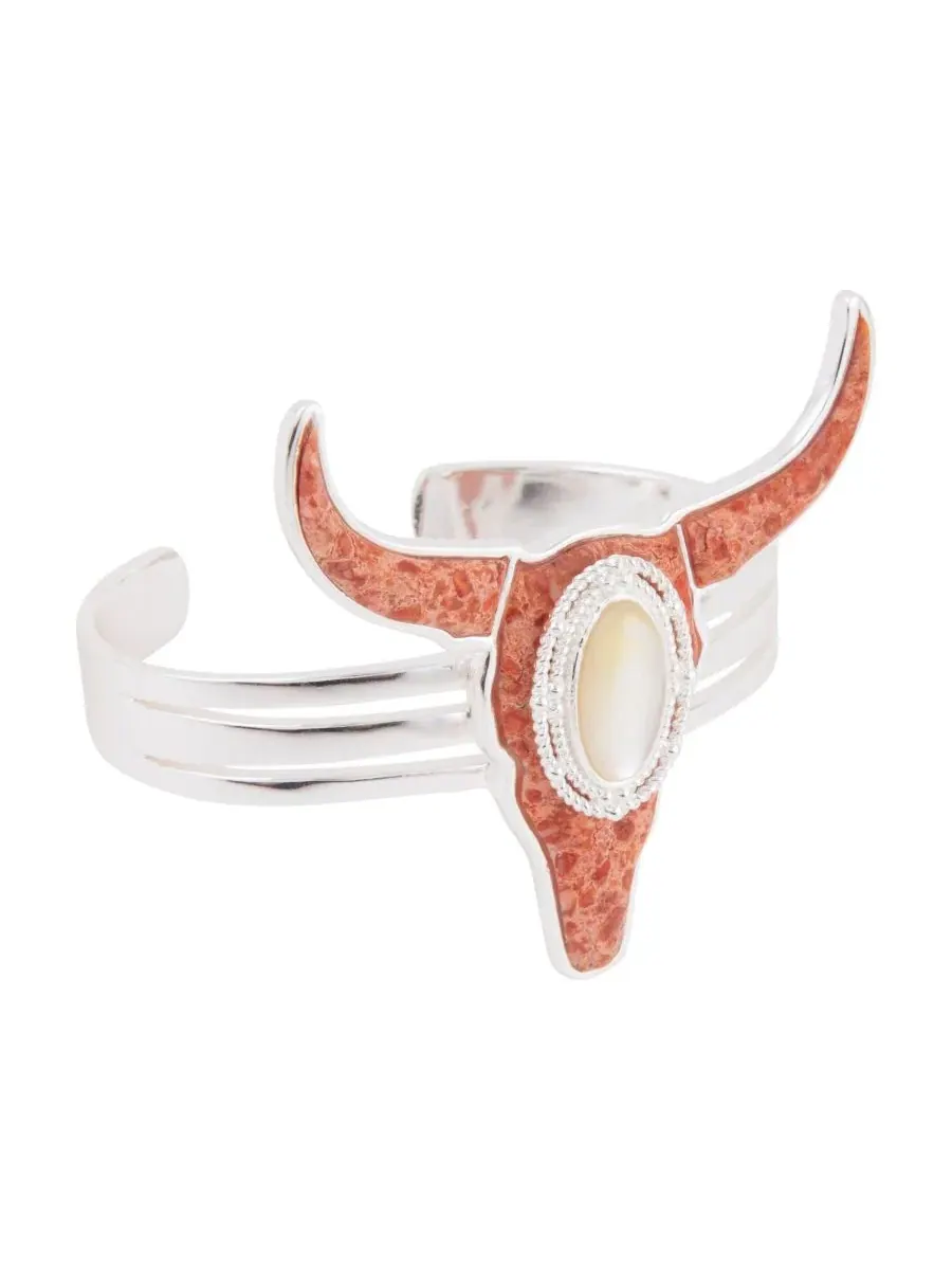 Браслет-манжета с коровьей головой из коралла Longhorn Barse — изображение 1 из 4, оттенок золото