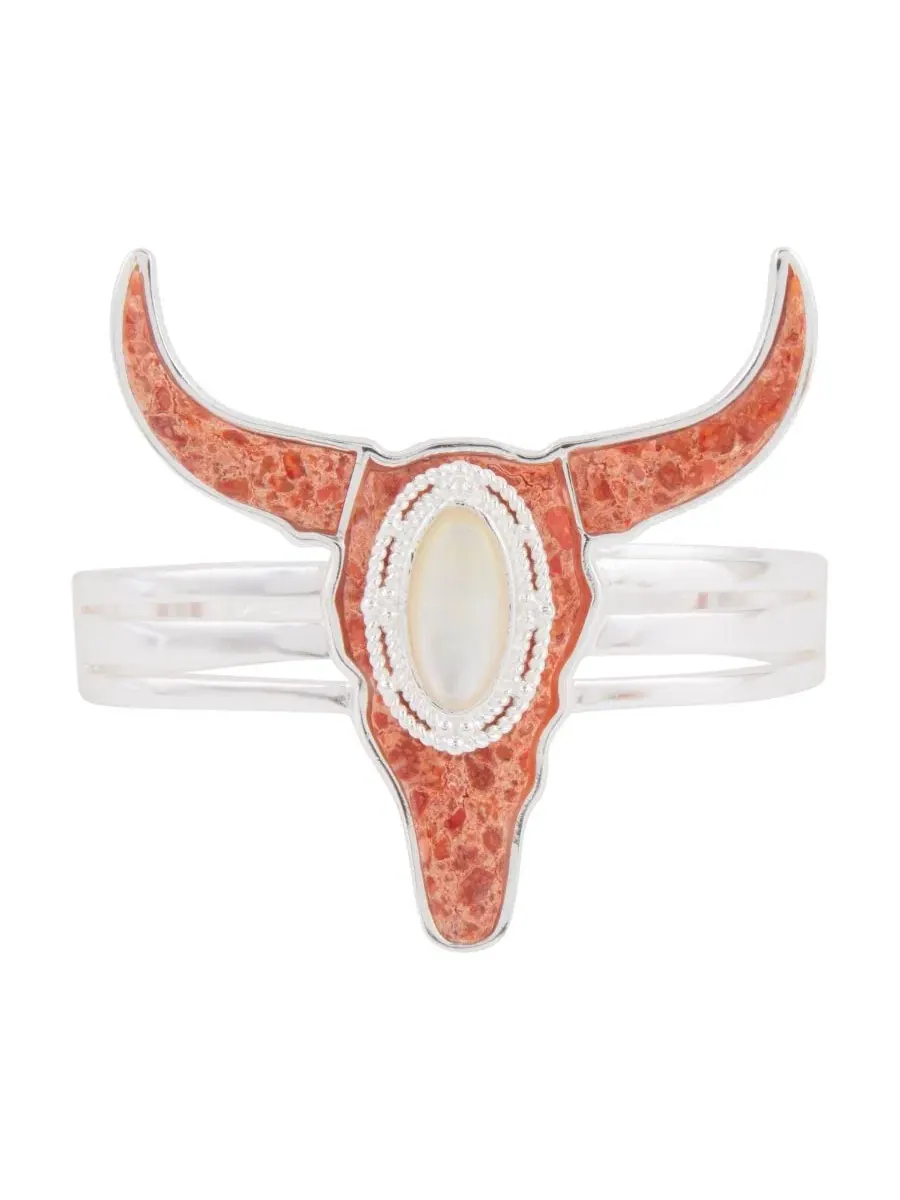 Браслет-манжета с коровьей головой из коралла Longhorn Barse — изображение 2 из 4, оттенок золото