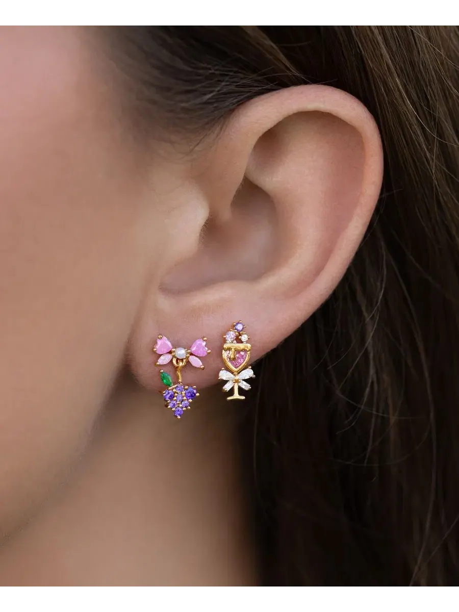 Серьги-пусеты с кубическим цирконием Crystal Rosé All Day Stud Set Girls Crew — изображение 2 из 3, оттенок золото