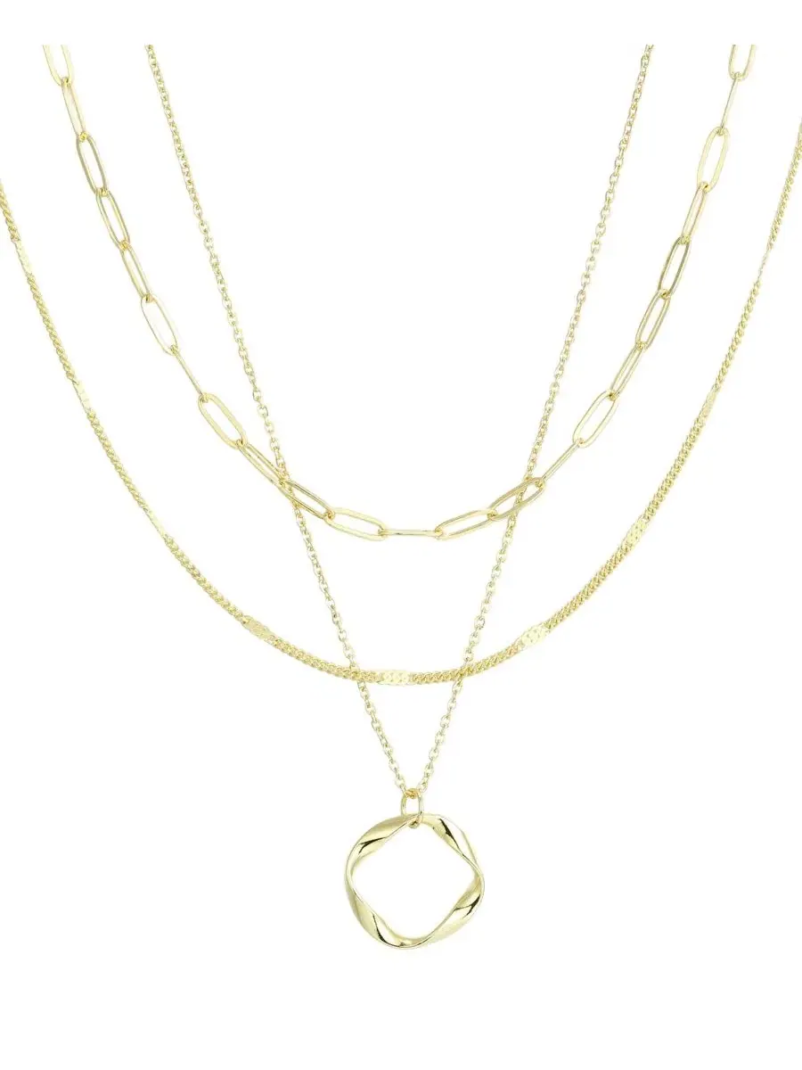 Комплект из 3 ожерелий с позолотой 14k ADORNIA — изображение 1 из 4