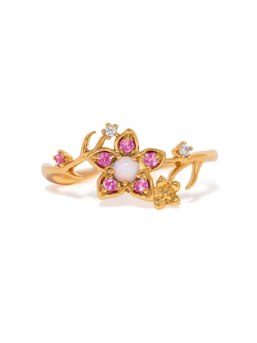 Кольцо с цветком Кристалл Disney Princess Mulan Flower Ring Girls Crew — изображение 1 из 3, оттенок золото