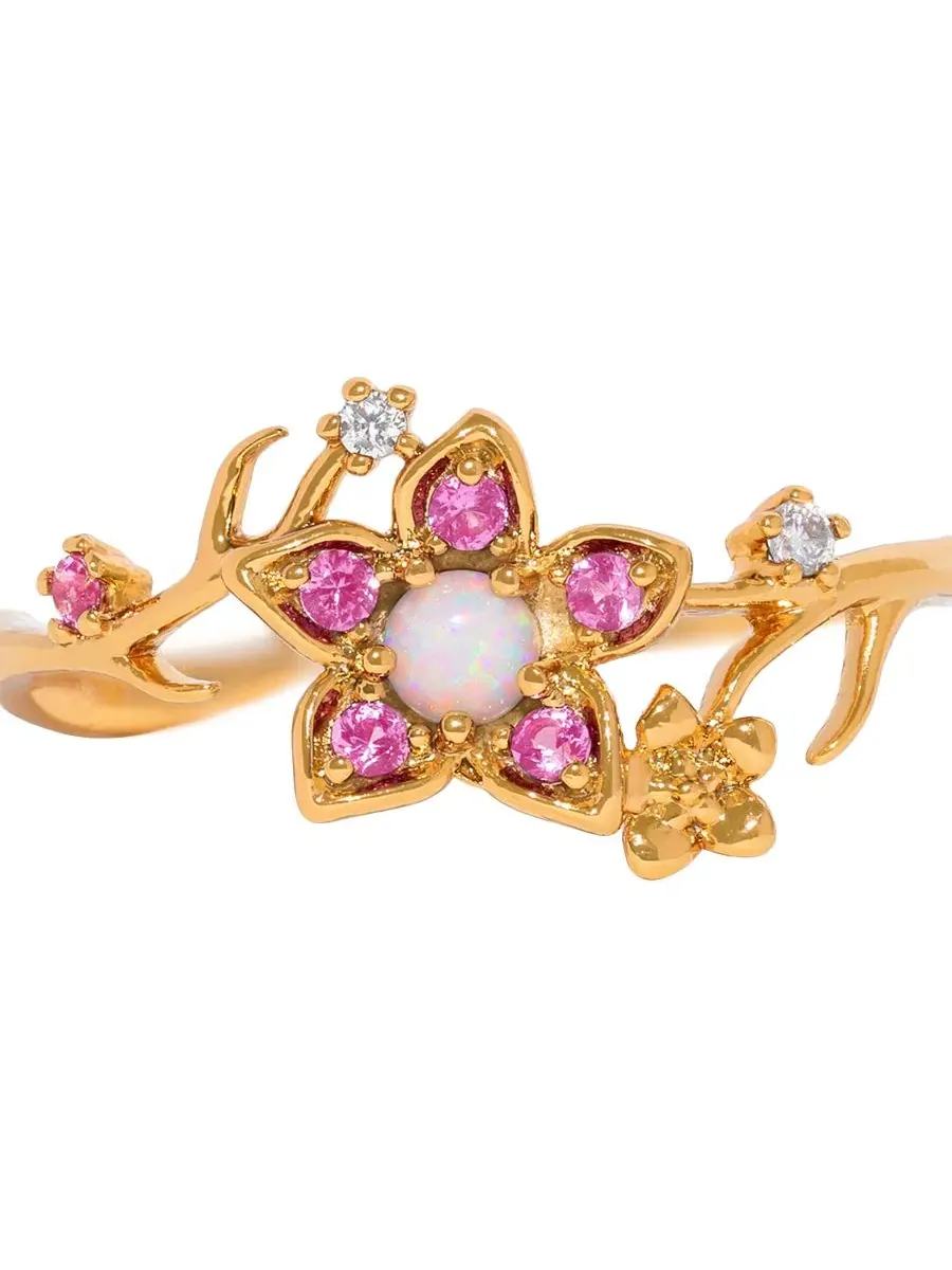 Кольцо с цветком Кристалл Disney Princess Mulan Flower Ring Girls Crew — изображение 2 из 3, оттенок золото