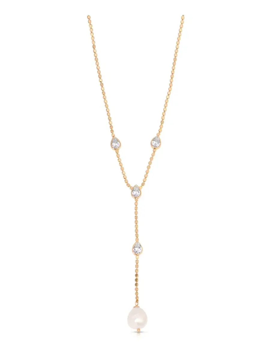 Колье с подвеской Dripping Crystal Lariat ETTIKA — изображение 1 из 3, оттенок золото