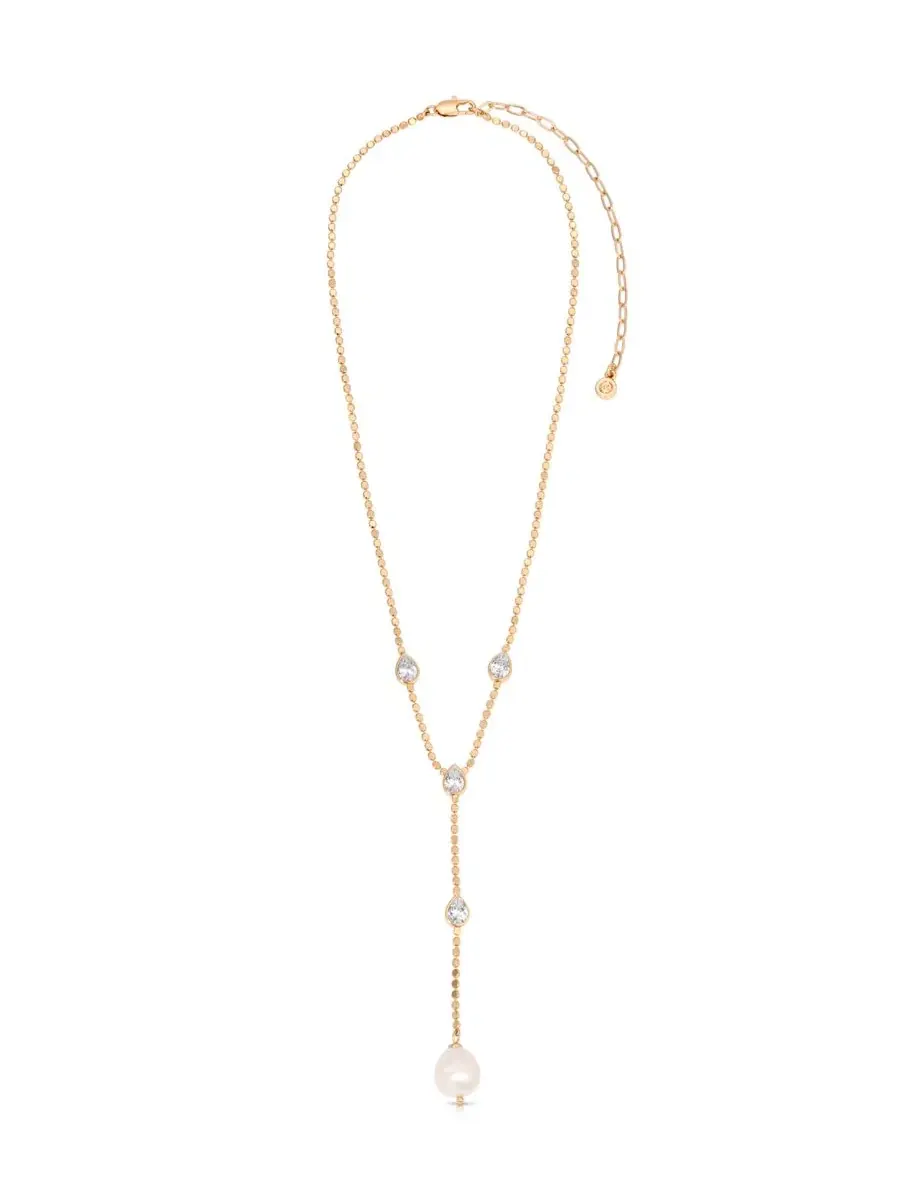 Колье с подвеской Dripping Crystal Lariat ETTIKA — изображение 2 из 3, оттенок золото