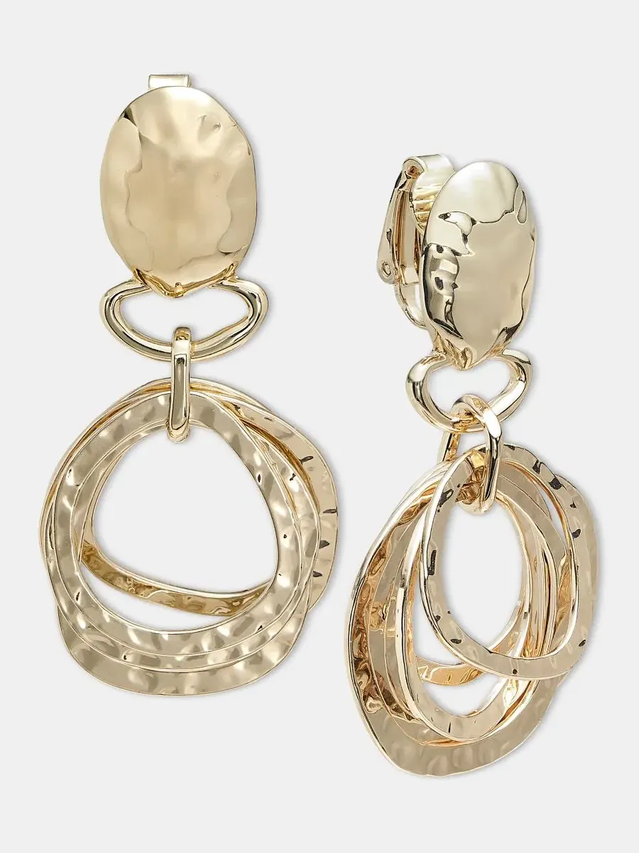 Многоярусные серьги-пусеты с подвеской Style & Co — изображение 1 из 3, оттенок золото