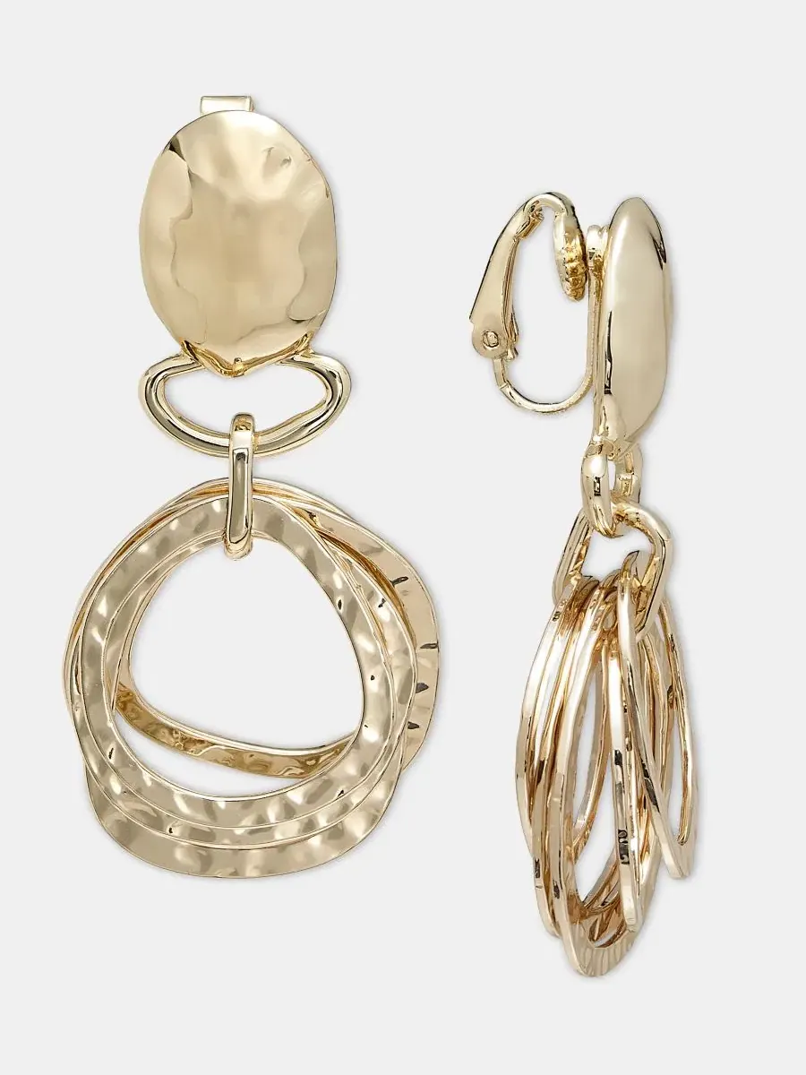 Многоярусные серьги-пусеты с подвеской Style & Co — изображение 2 из 3, оттенок золото